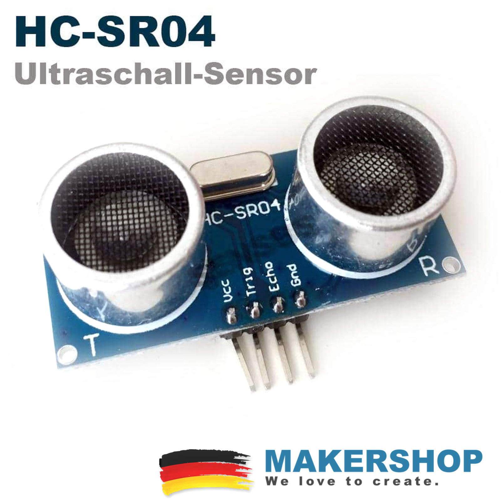 Ultraschallsensor HC-SR04 mit Halterung, blau