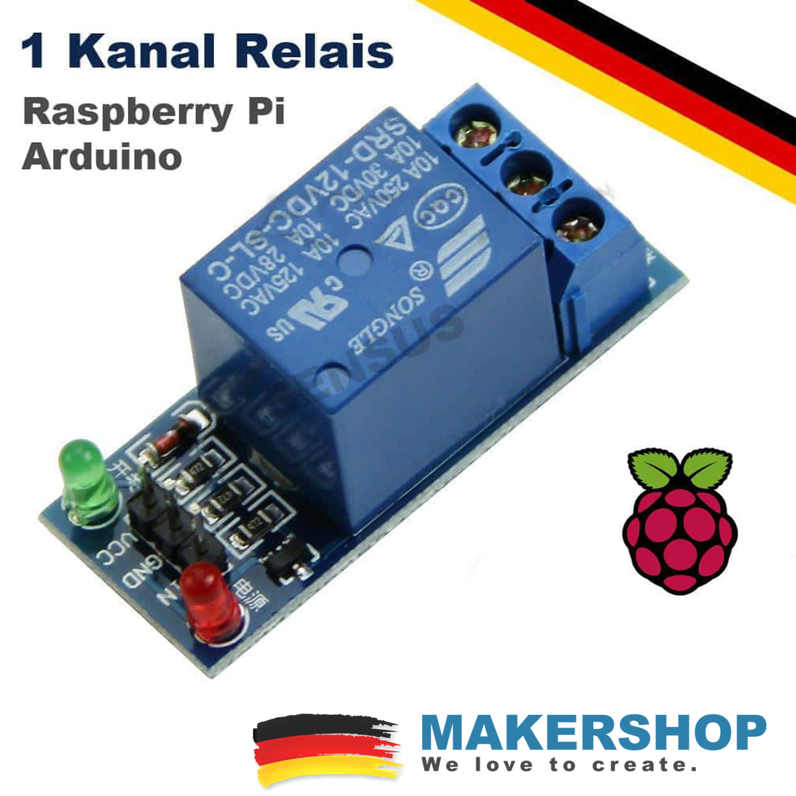 1-Kanal Relais Relay Modul 5V 230V mit Optokoppler für Arduino Raspberry Pi AVR 