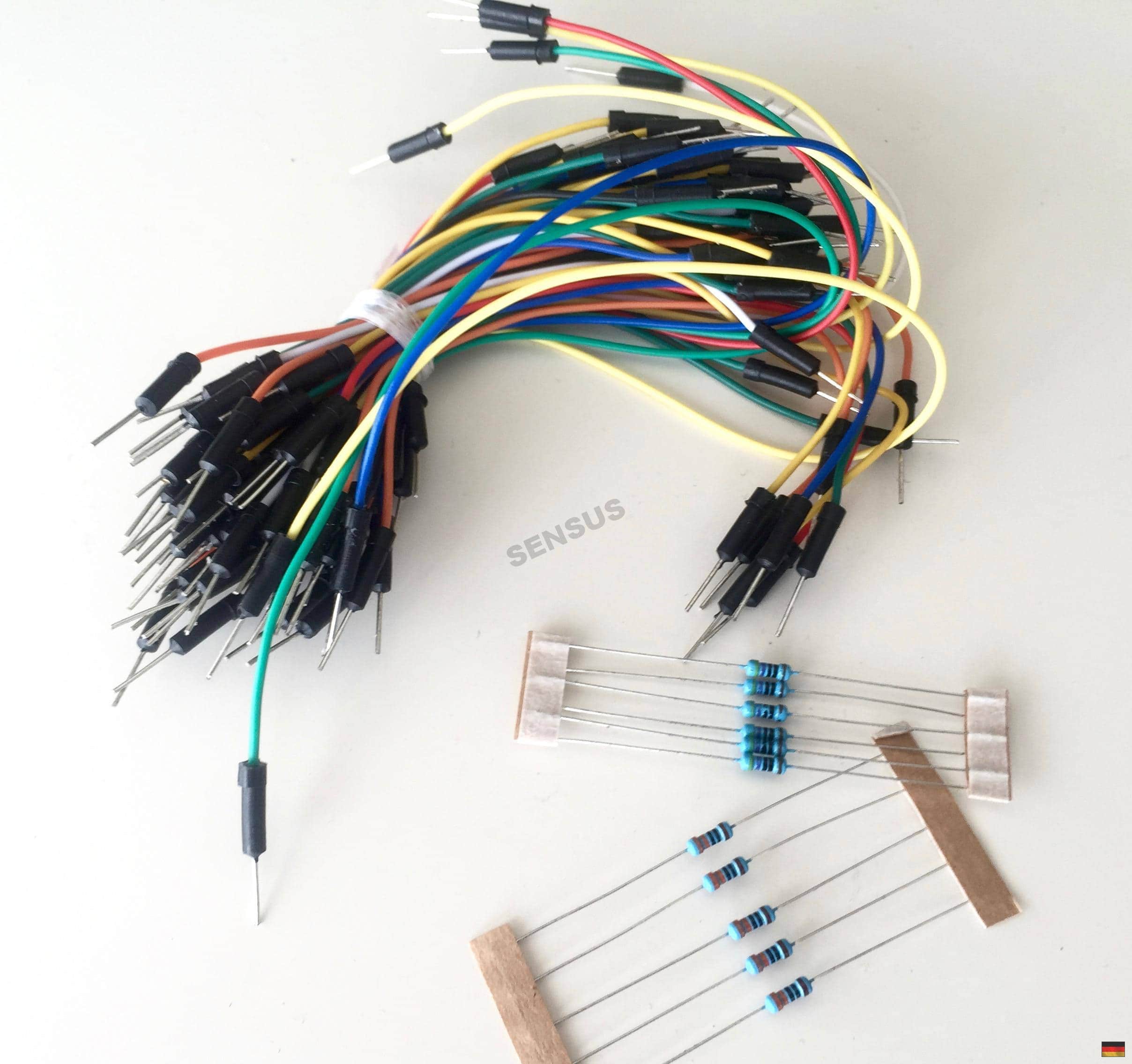 65 Stück – Steckbrücken + Widerstände SET / Jumper Wire Kabel Raspberry Pi  Arduino Steckbrett männlich –