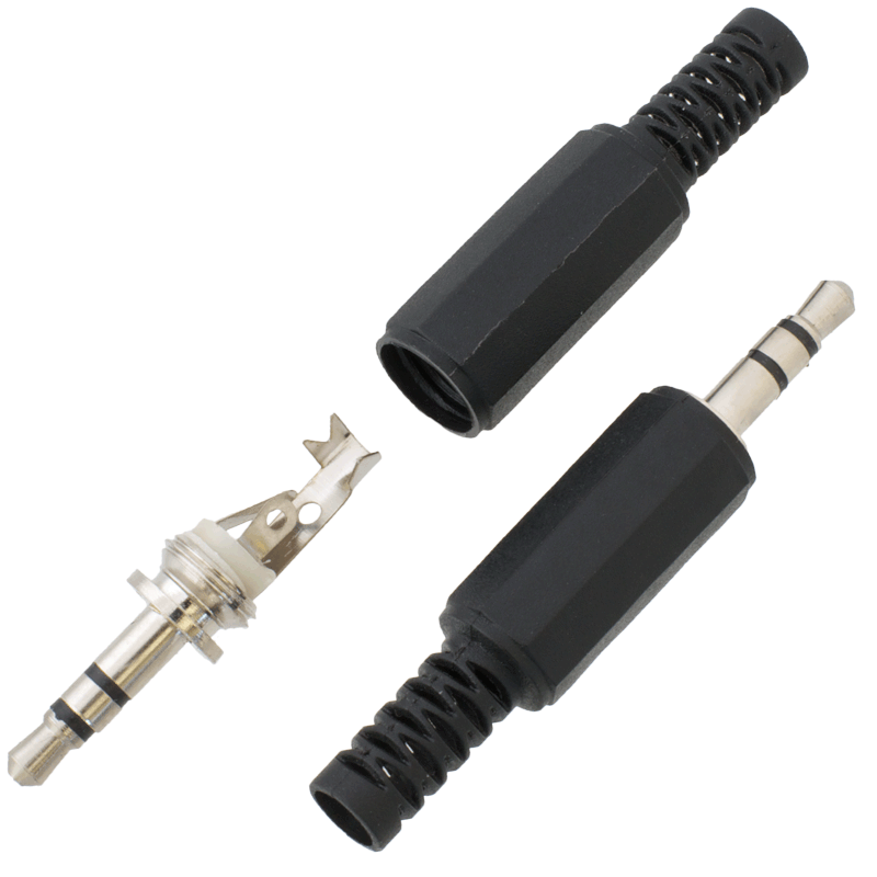 Audio Adapter Stereo 3.5 mm Klinkenstecker 3.5mm mit Knickschutz, product image from Makershop