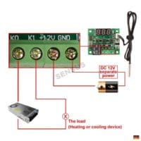 Digitaler W1209 Thermostatregler und externer Temperaturfühler