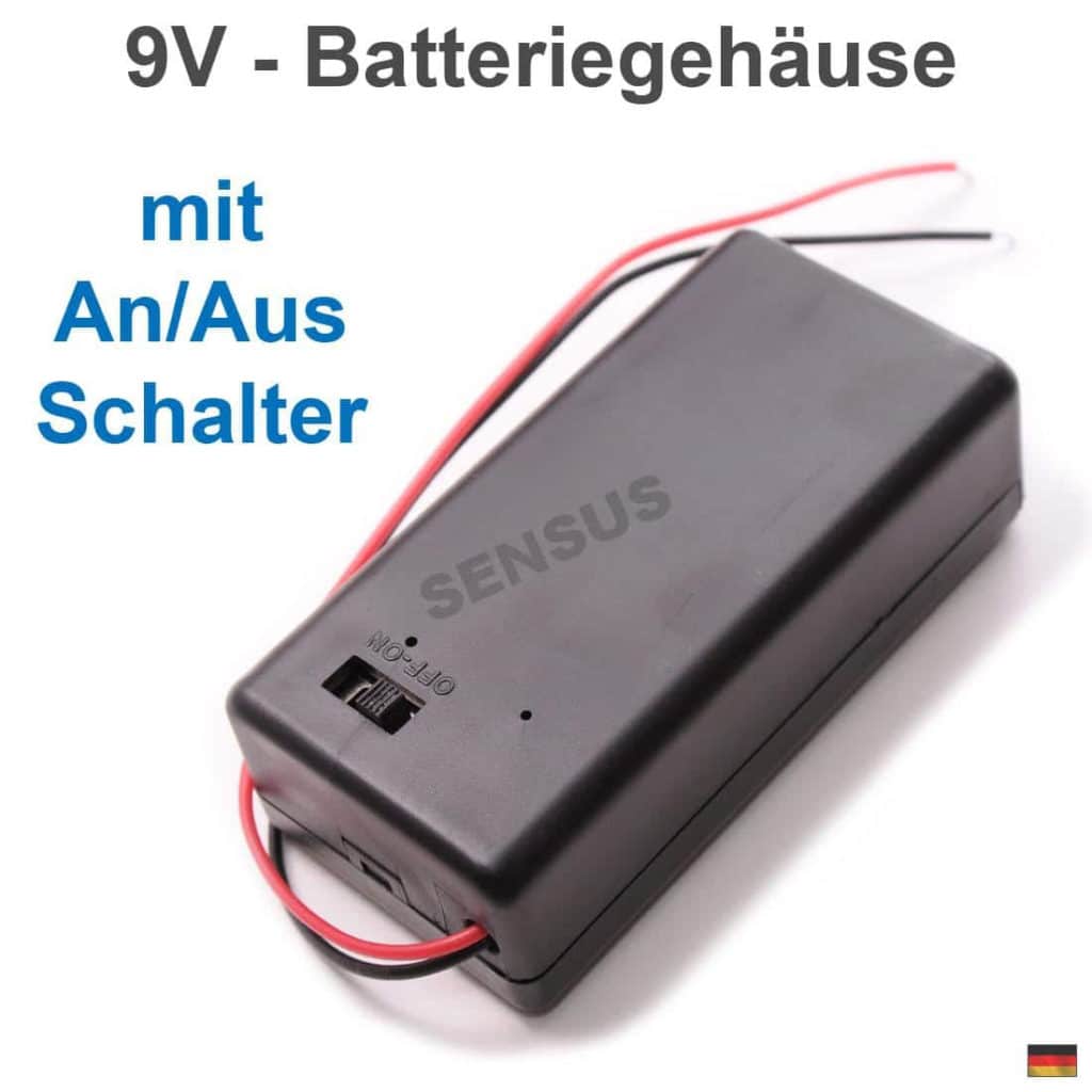 9V Batteriehalter, 9V Volt Batteriehalter Box DC Gehäuse mit Kabel und Schalter, 9V PP3 Batteriegehäuse für elektronische Anwendungen und kleine Hobbyprojekte