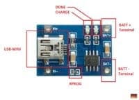 1S Lipo Ladegerät Lademodul Arduino 1A 1000mA Mini USB Lithium Lader TP4056 – Bild 3