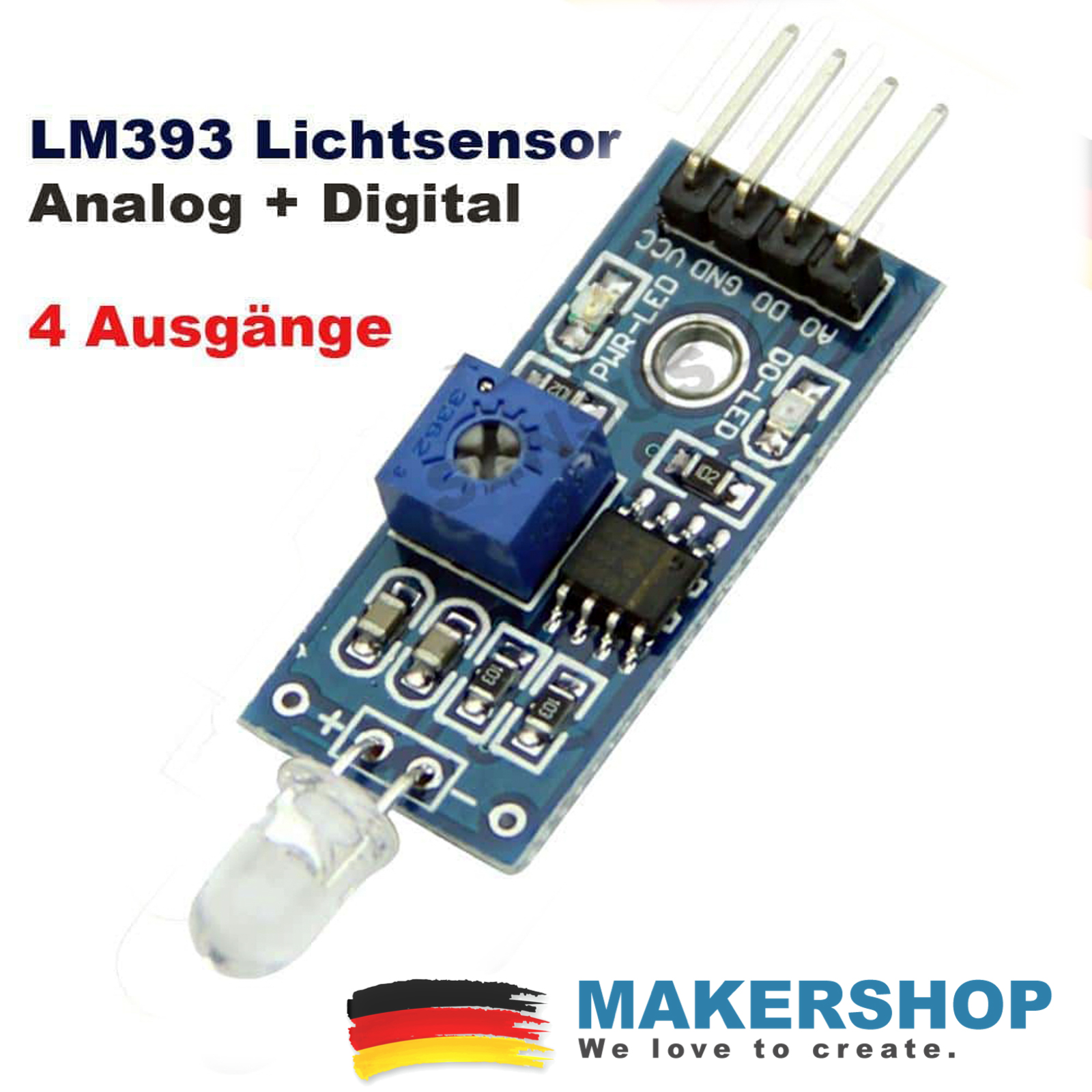 tweedehands Ongedaan maken Verbetering Digital+Analog Licht Sensor Fotowiderstand Modul (analoger) Raspberry Pi  Arduino – MAKERSHOP.DE