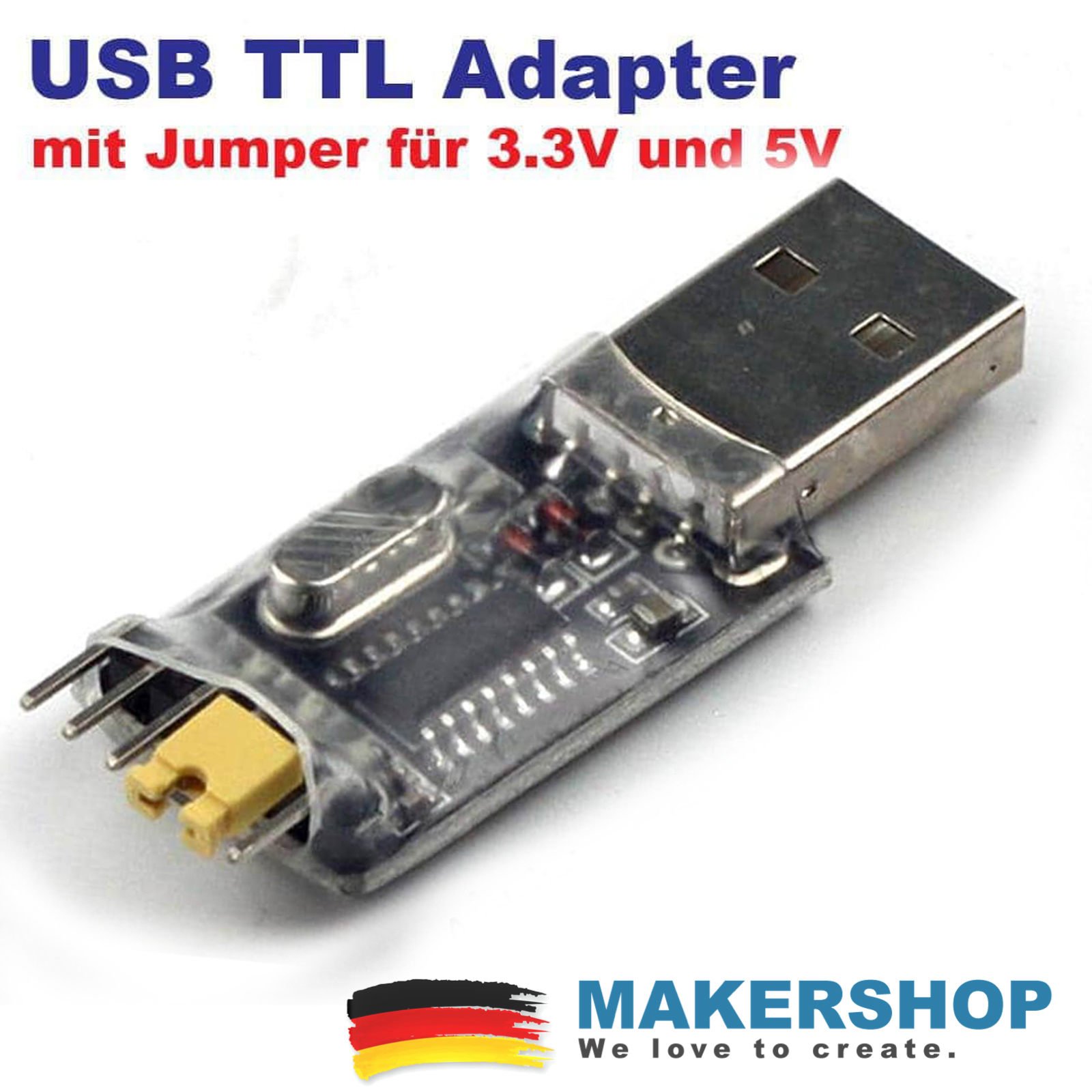 USB 2.0 CH340G TTL Konverter Adapter CP2102 PL2303 UART FTDI Arduino 5V +  3.3V –