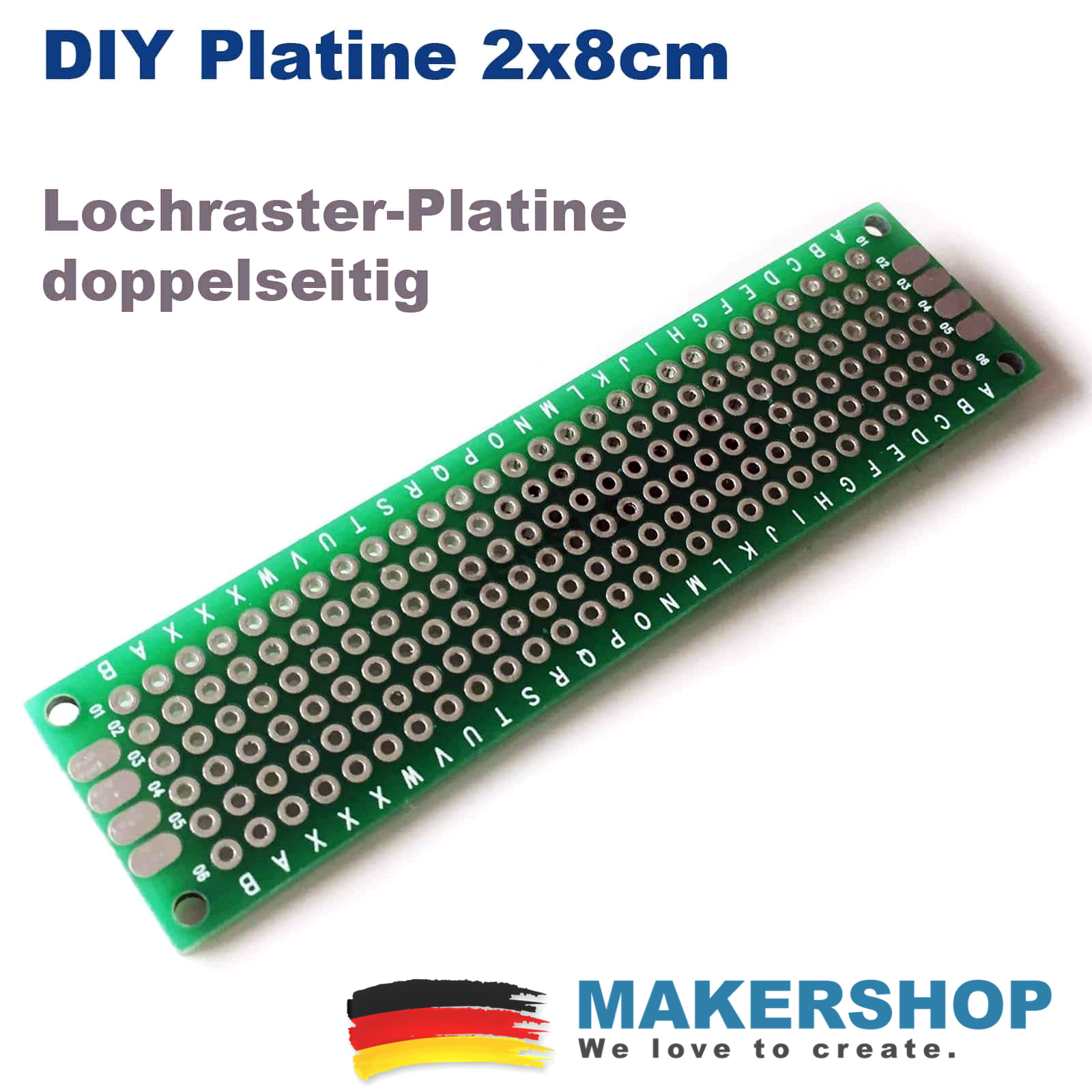 DIY Lochraster Platine doppelseitig 2 x 8cm Arduino Raspberry Pi Prototype  –
