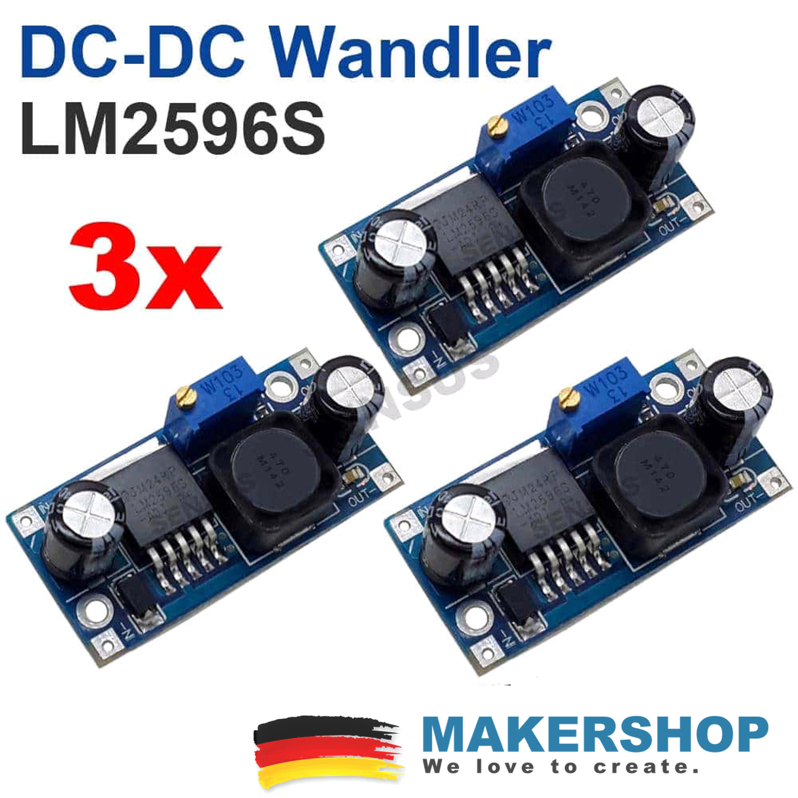 LM2596 Spannungsregler einstellbar, mit digitaler Anzeige, DC-DC Step down  abwärts-Wandler, 37V/2A