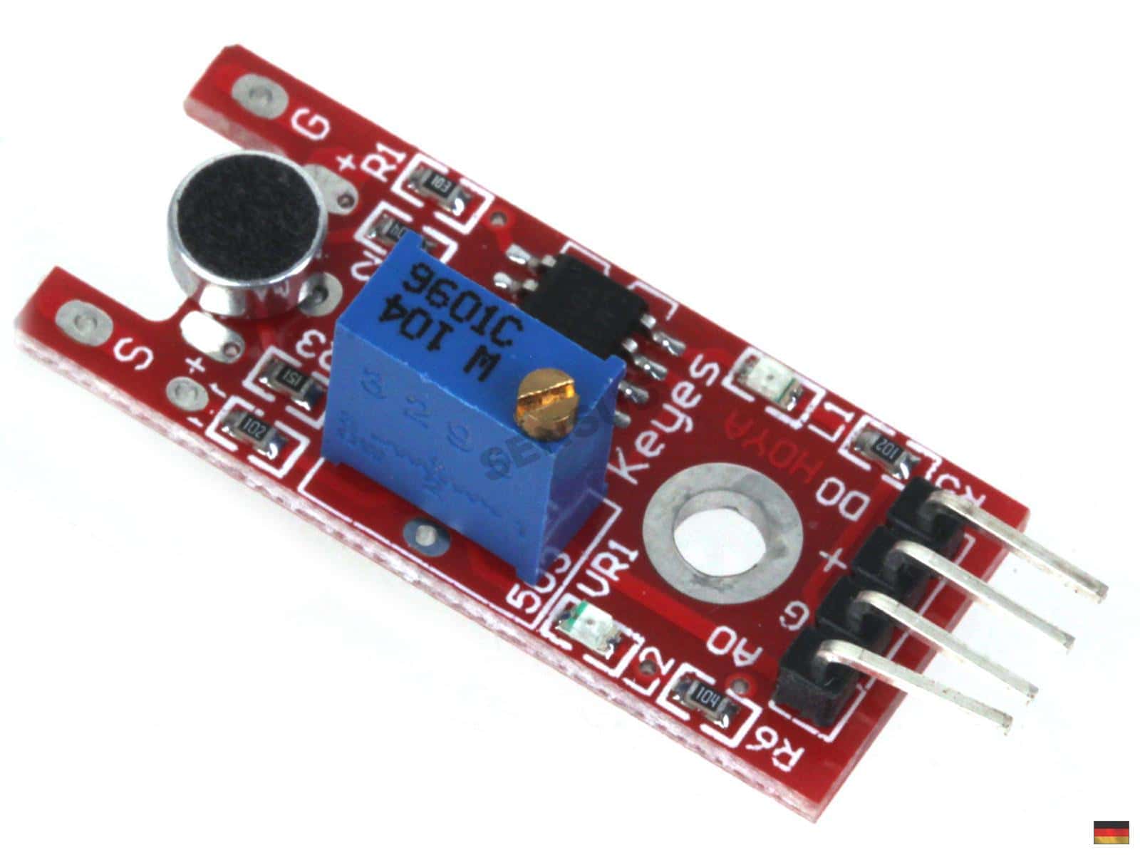 Geräuschsensor Mikrofon Sensor LM393 schwarz für Arduino Raspberry Pi Beispiel 