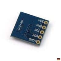 Rueckseite des GY-271 Kompass-Moduls mit Anschlussleiste