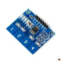 Vier separate Berührungsflächen des kapazitiven Touchmoduls