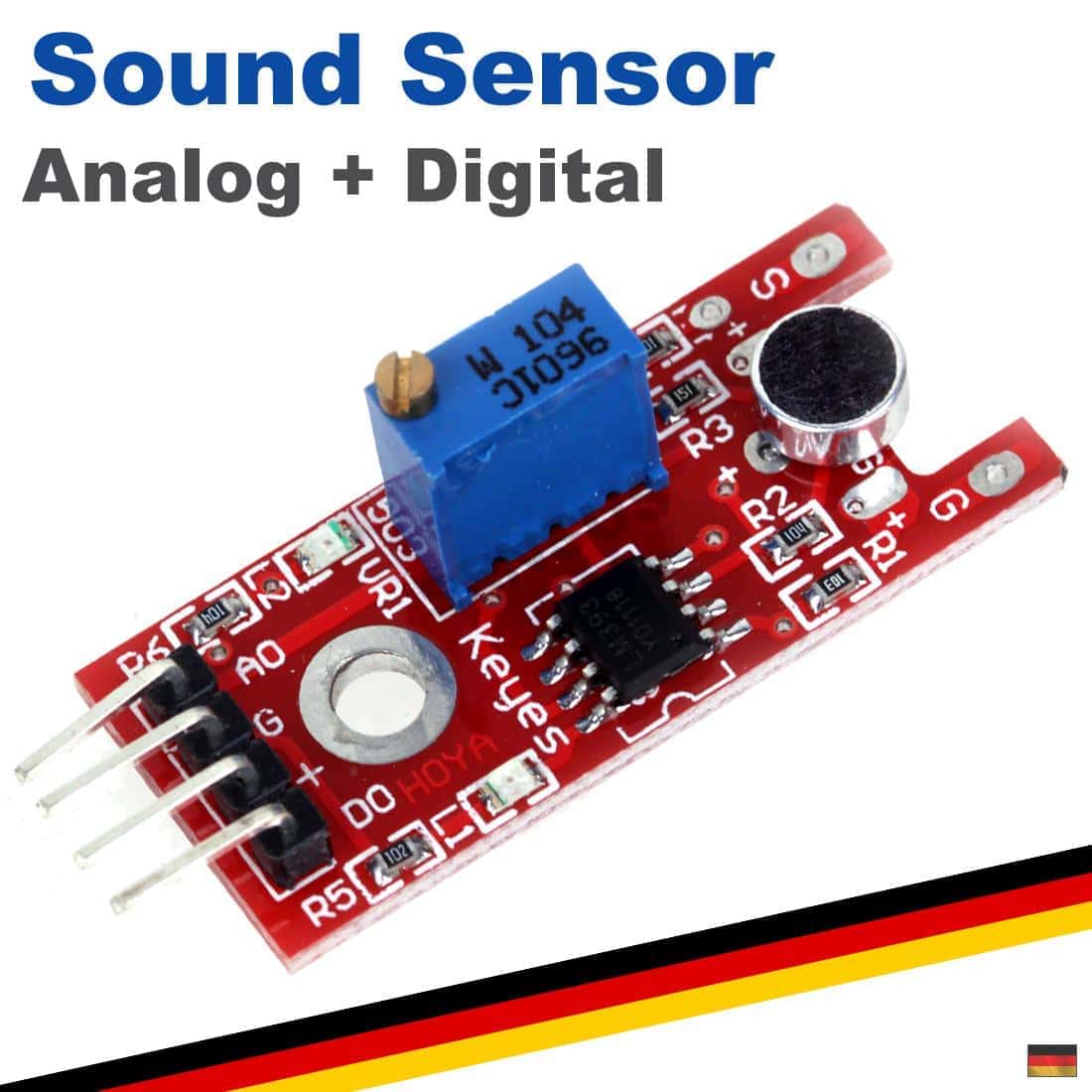 Analog Sound Sensor Geräuschsensor Sensor Mikrofon Modul Arduino Raspberry Pi, product image from Makershop