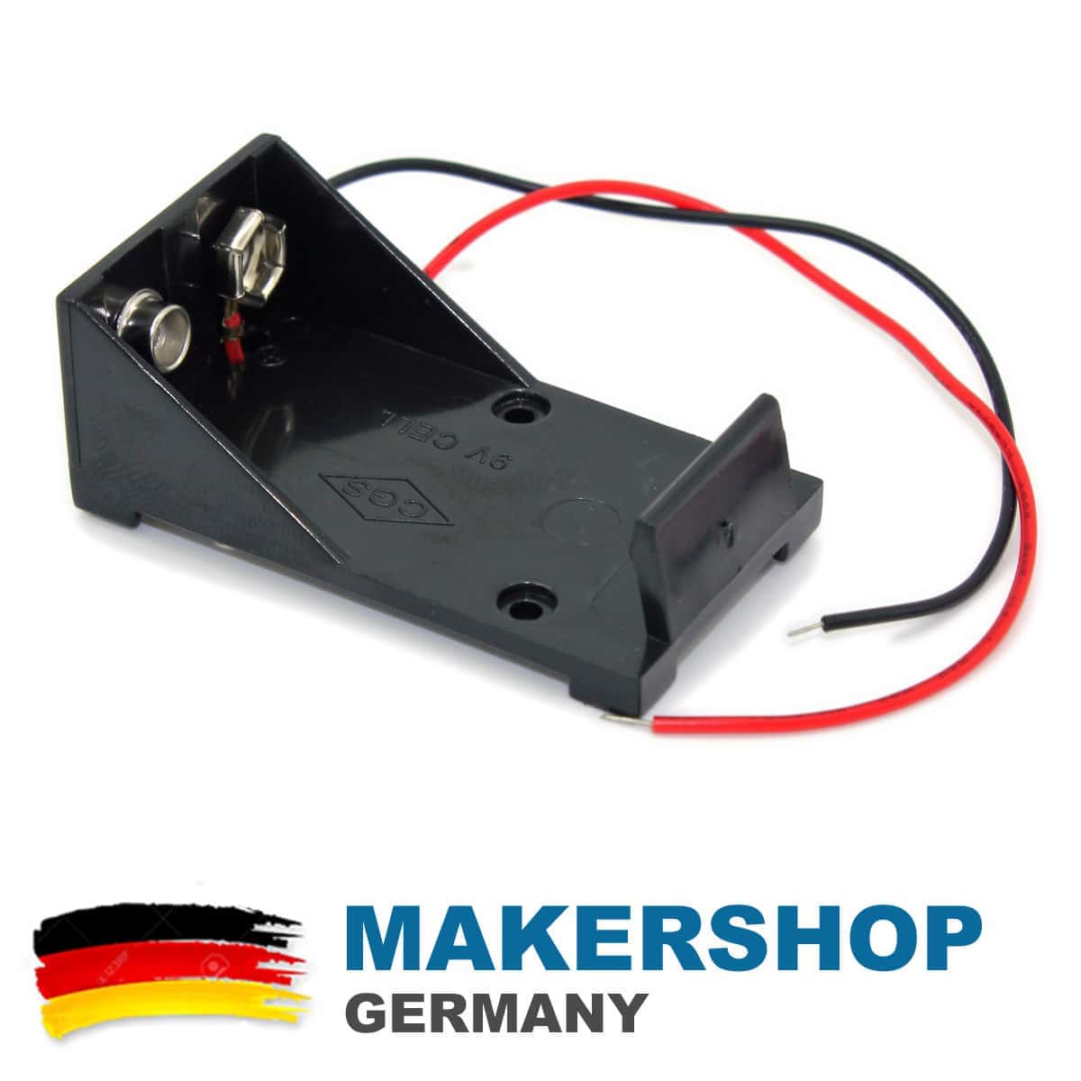 9 Volt Batteriehalter Batteriefach Clip Gehäuse Blockbatterie Halterung 9V  –