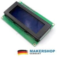 LCD2004 I²C-Display mit vier Anschlüssen für VCC, GND, SDA und SCL
