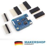 ESP8266 D1 Mini Pro Board Rück- und Anschlussansicht