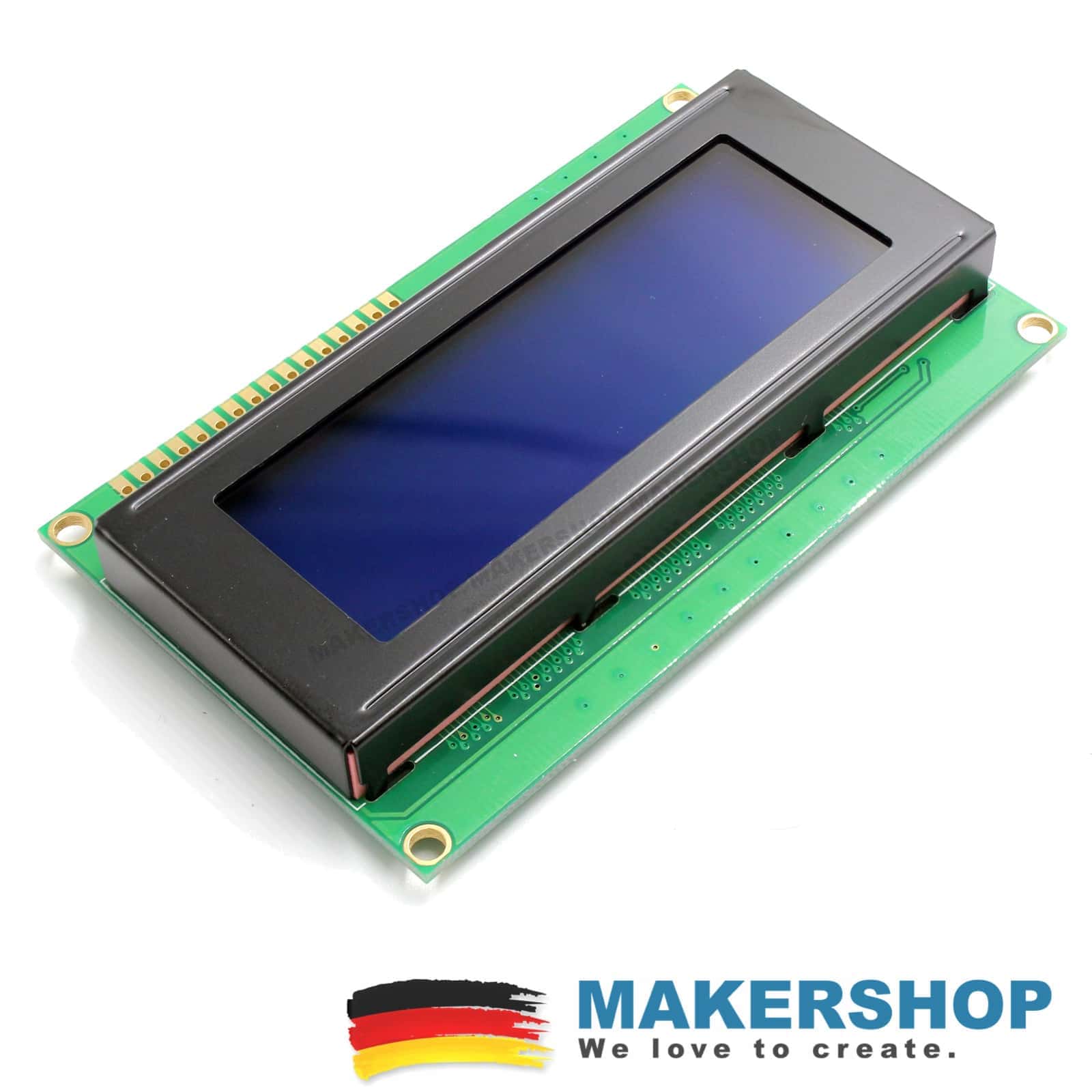 LCD Display Modul 20×4 Zeichen LCD2004 blau Arduino Raspberry Pi 2004, product image from Makershop