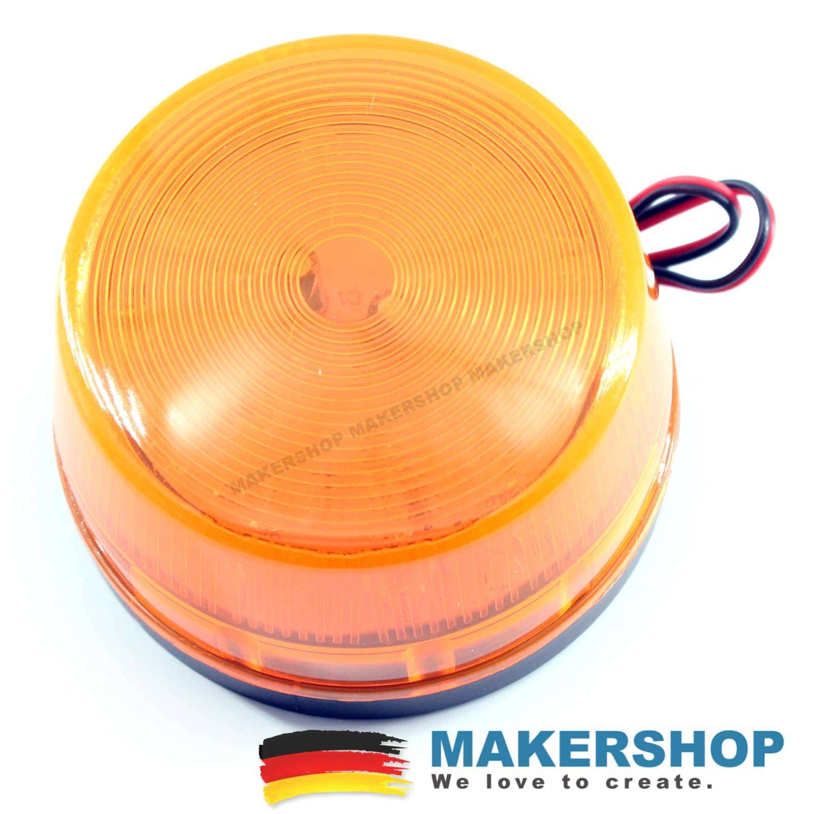 12V LED Gelb-Orange Blitzlicht Warnlicht Alarm Blitzer