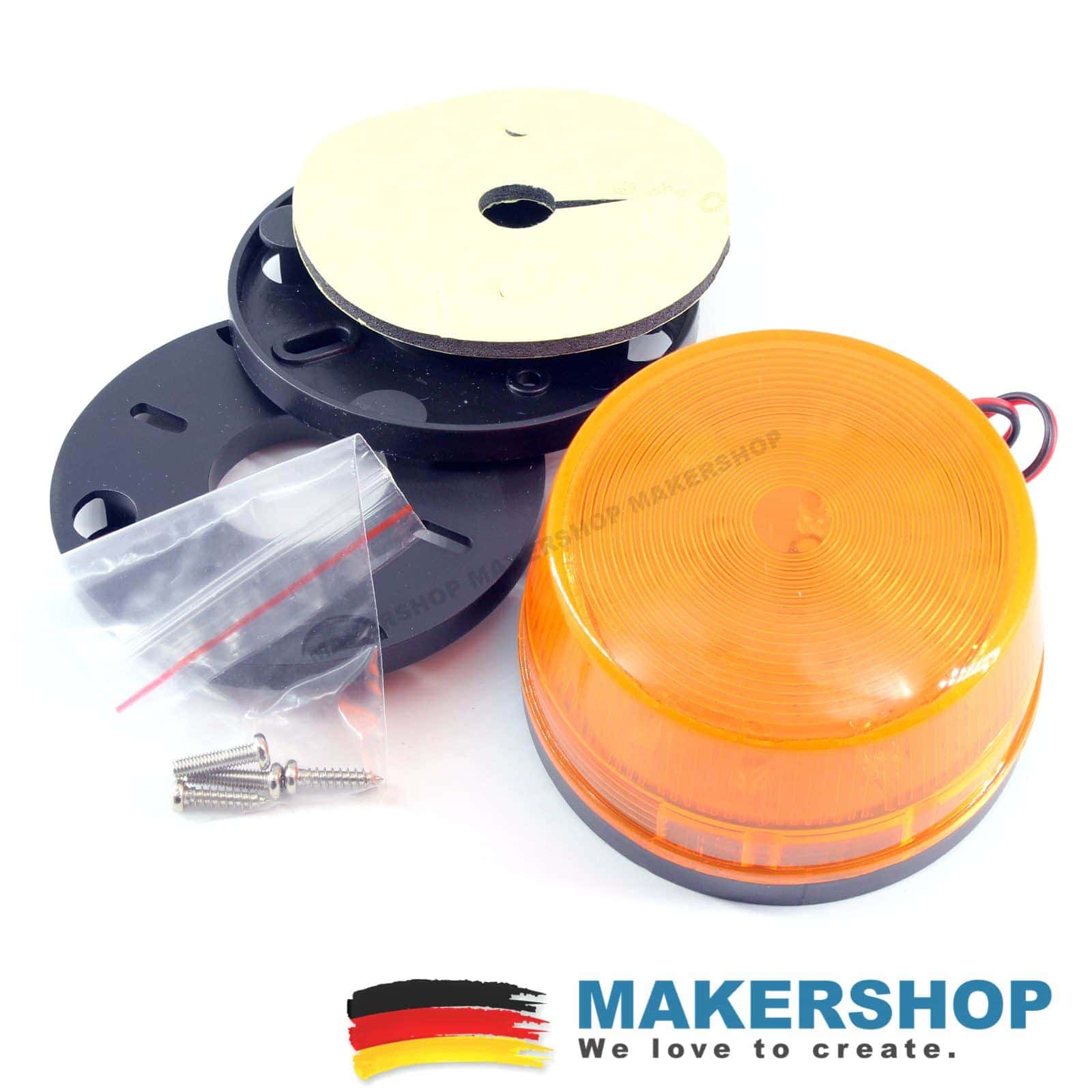 Stroboskop Blitzer Orange/Gelb, 12VDC LED Blitzer, Flash, 80-100 Blitze, B1