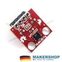 Kompaktes rotes I2C-Modul für Temperatur und relative Luftfeuchte in Detailansicht