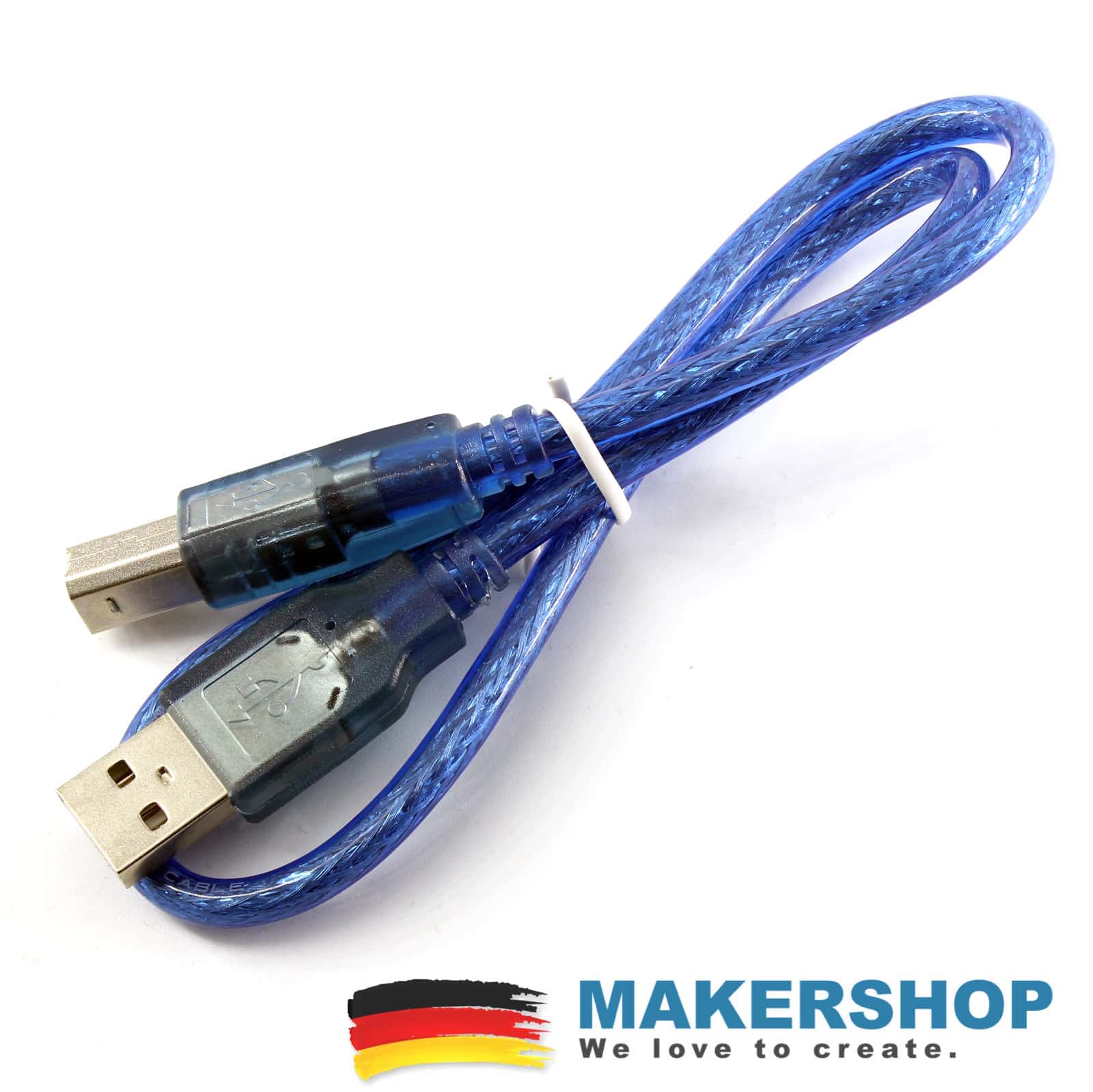 USB 2.0 Kabel A-Stecker zu B-Stecker (kurz) 40cm Arduino Uno Mega, product image from Makershop