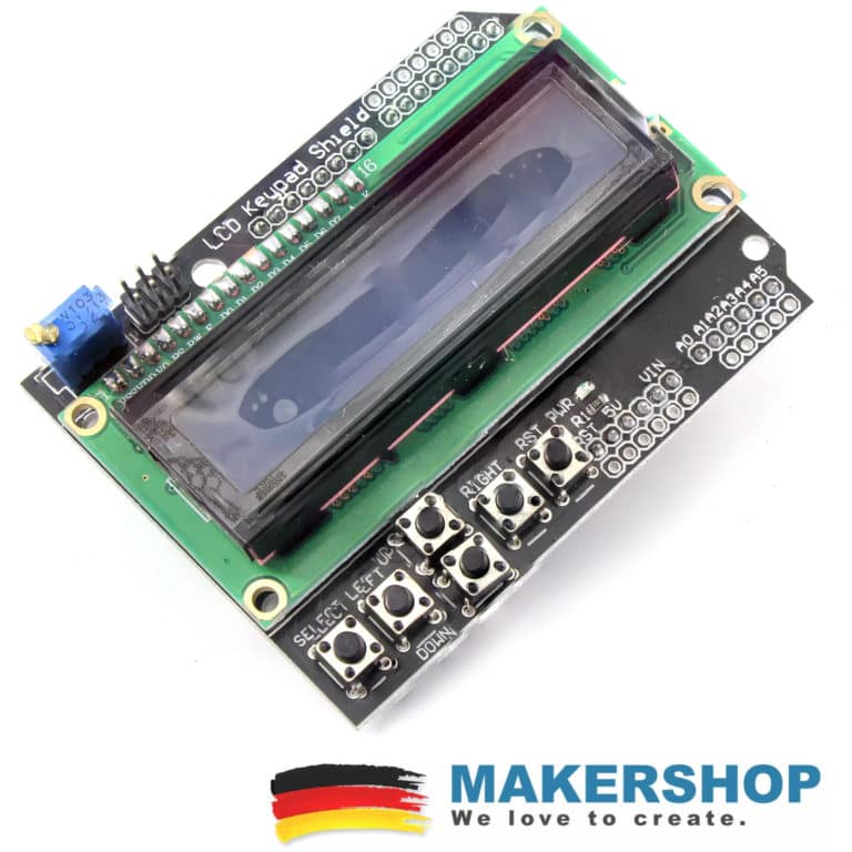 LCD 1602 Keypad Display Shield Arduino Uno Mega2560 HD44780 Modul (Blau ...