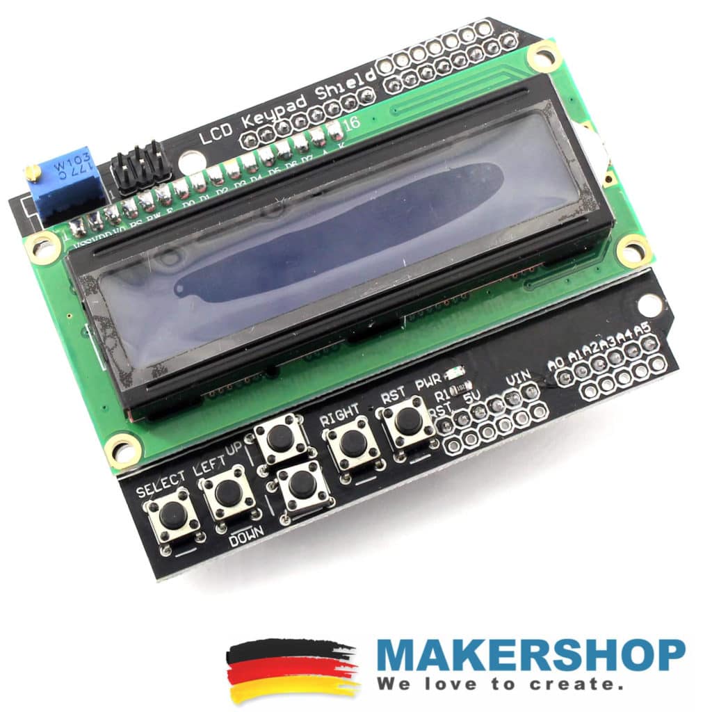 Lcd 1602 Keypad Display Shield Arduino Uno Mega2560 Hd44780 Modul Blau