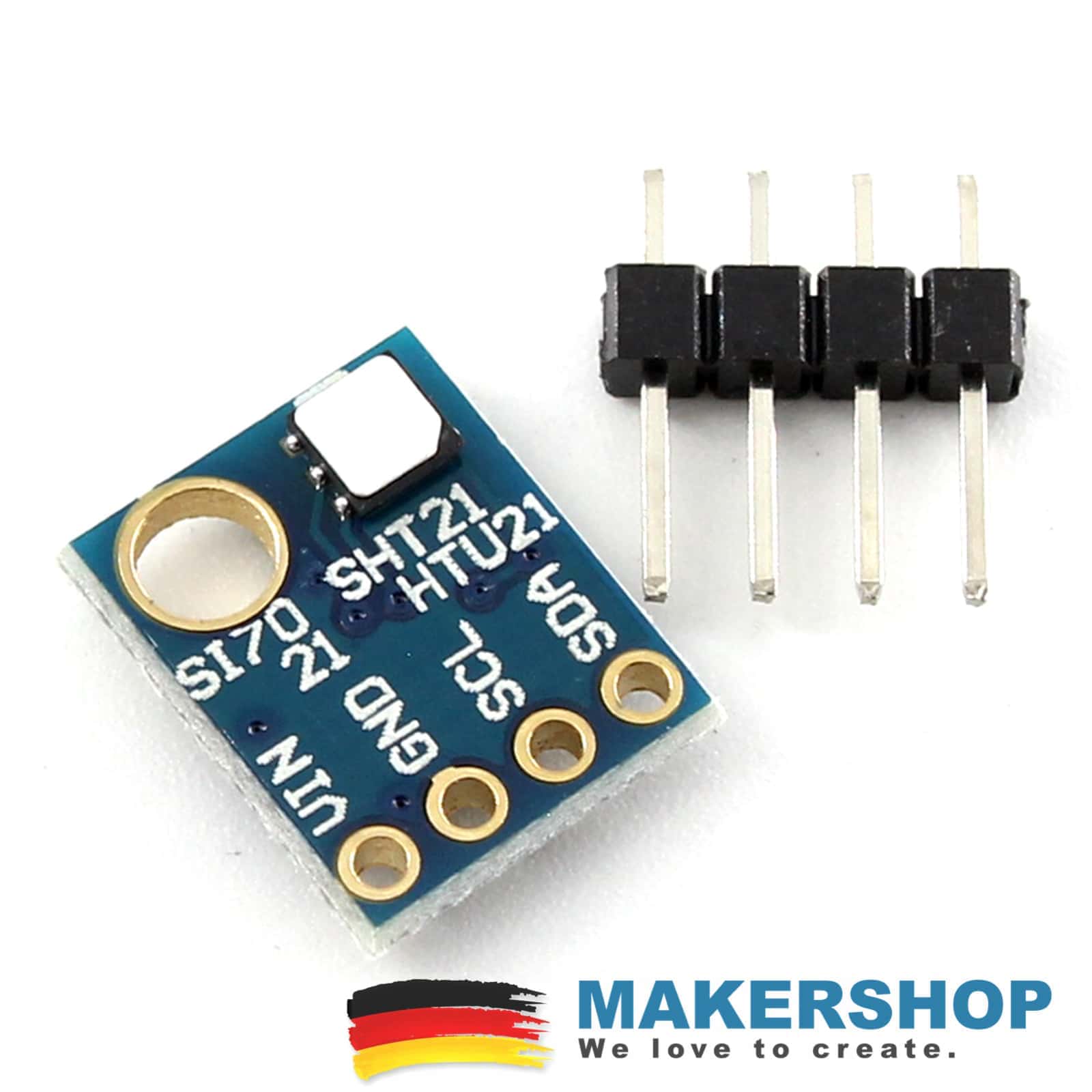 GY-21 I2C Temperatursensor Feuchtigkeitssensor GY21 HTU21 SHT21 Si7021 Arduino Raspberry, product image from Makershop