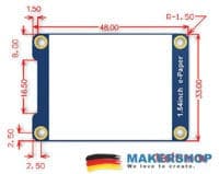 Waveshare E-Paper Abmessung