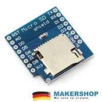 D1 Mini SD Card Shield Ober- und Anschlussansicht