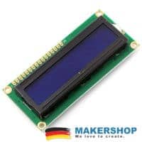 Blaues LCD1602 Display für Arduino im 4-Bit-Parallelbetrieb
