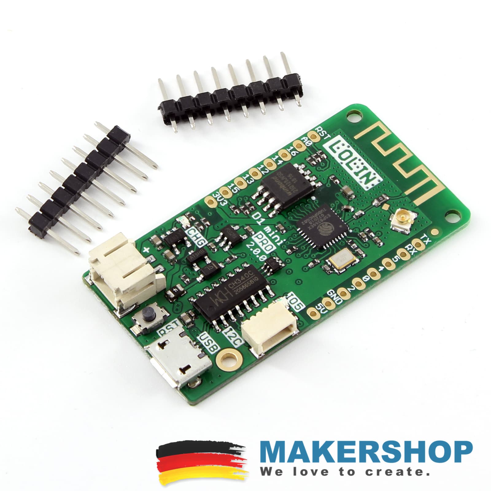 Original Wemos Lolin D1 Pro Mini V2.0.0 NodeMCU Arduino ESP8266, product image from Makershop