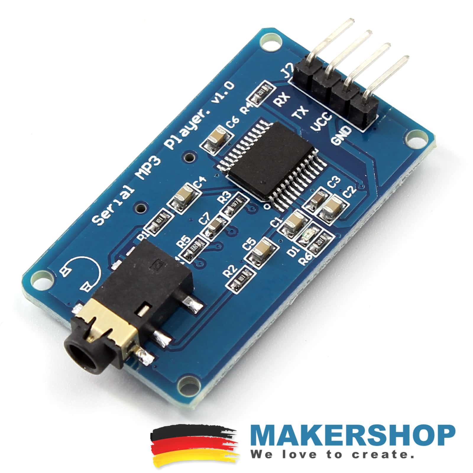 YX5300 MP3 Musik Player Modul Serial UART TTL Module Arduino Raspberry YX6300, product image from Makershop