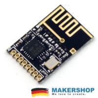 nRF24L01-SMD-Modul mit beschrifteten Anschlusskontakten