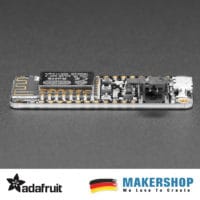 Rückseite des Adafruit Feather HUZZAH mit Pinbeschriftung und Befestigungslöchern