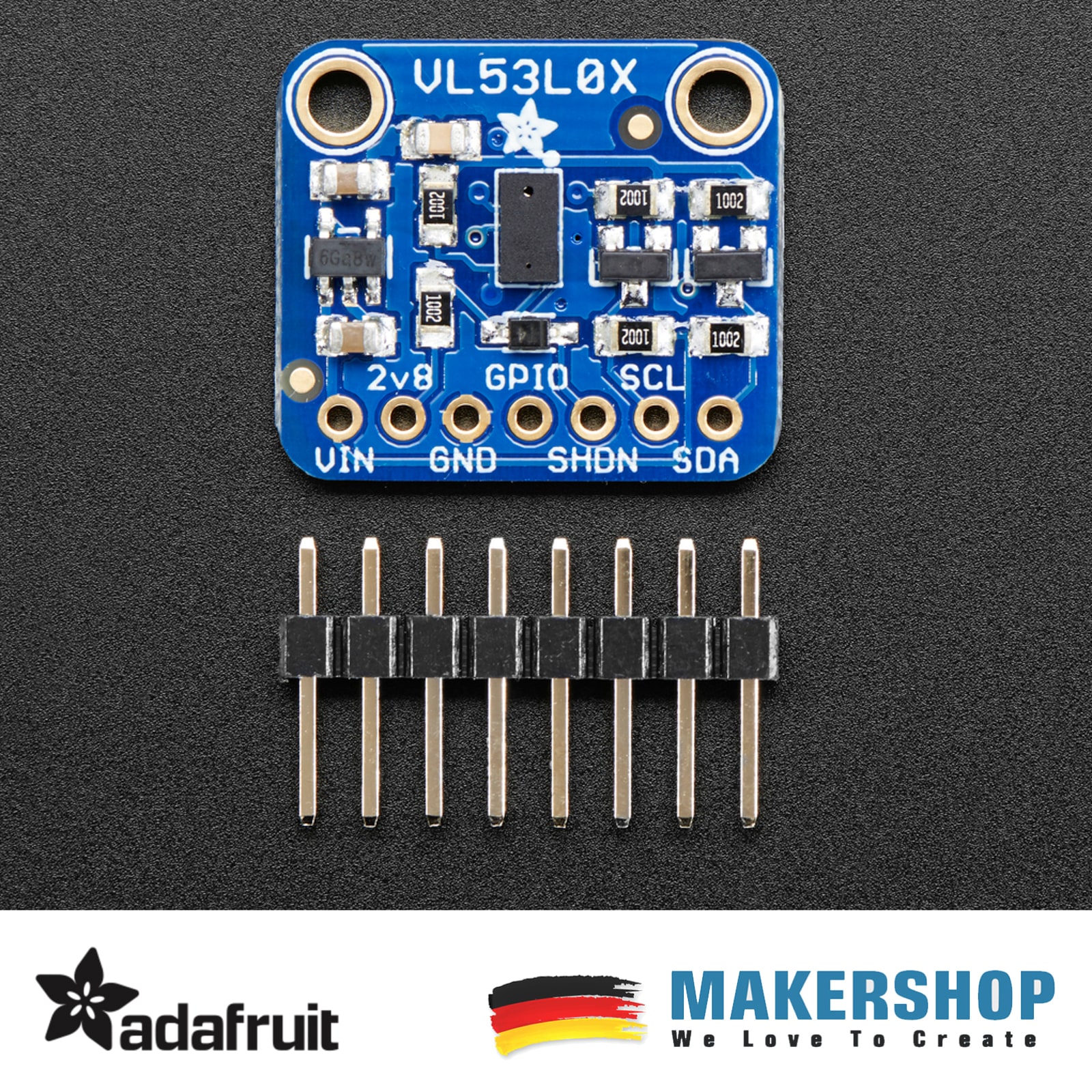 Adafruit VL53L0X Time of Flight Distanzsensor 30-1000mm Arduino Raspberry 3317, product image from Makershop