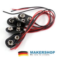 10X schwarzer roter Kabel Anschluss 9V Batterie Klipp Verbindungsstück WölbWLTE 