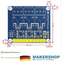Waveshare 3-Kanal Relais Shield Erweiterung für Raspberry Pi 5V/250VAC 30VDC Relay- 11638 – Bild 3